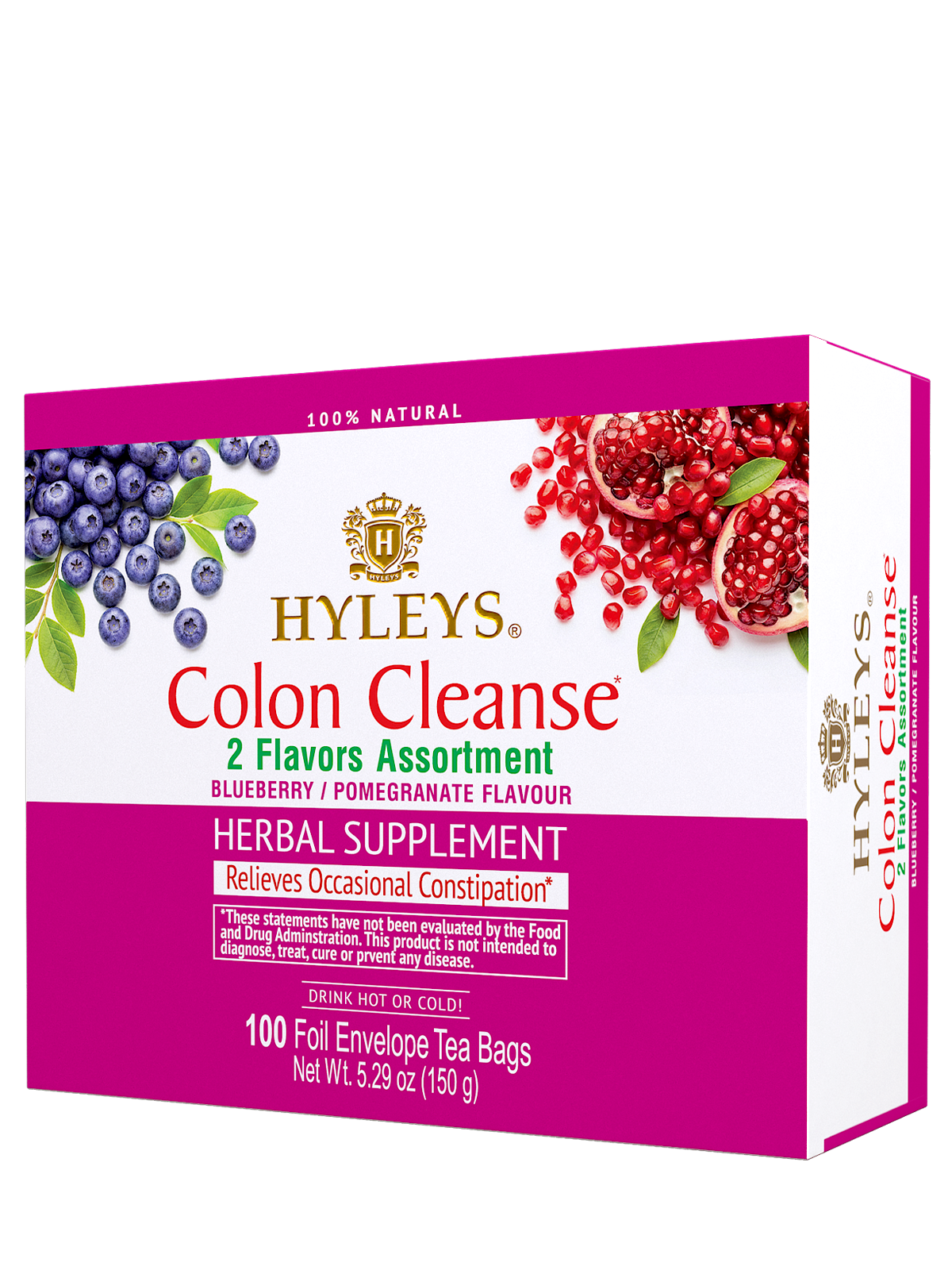 COLON CLEANSE 2 FLAVOR ASSORTMENT -100 FOIL ENVELOPE TEA BAGS