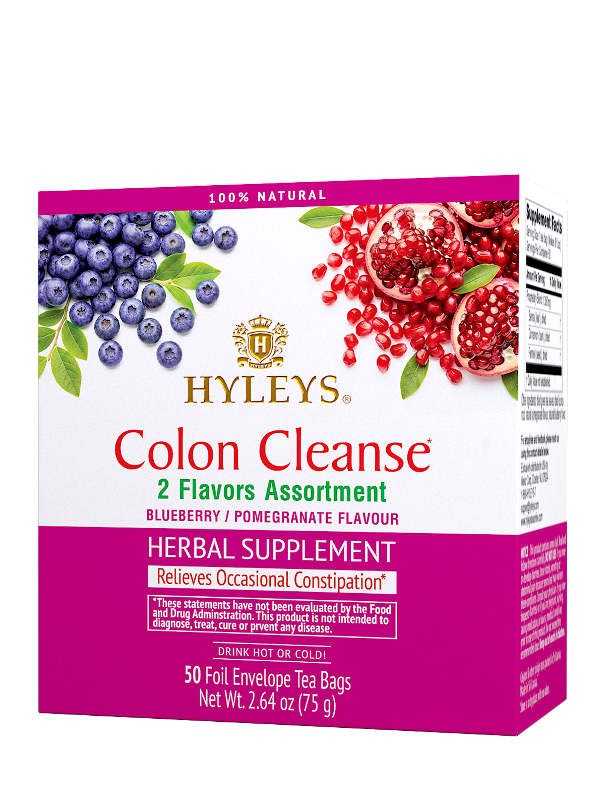 COLON CLEANSE 2 FLAVOR ASSORTMENT – 50 FOIL ENVELOPE TEA BAGS