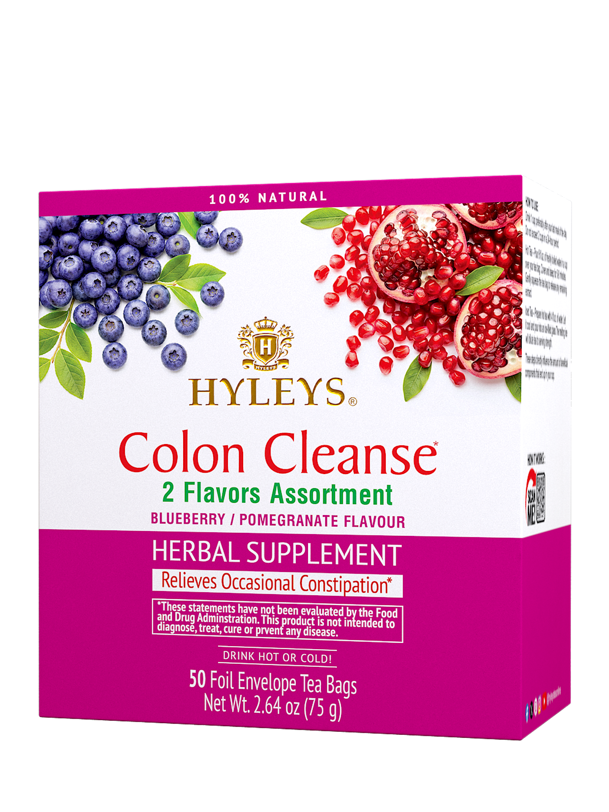 COLON CLEANSE 2 FLAVOR ASSORTMENT – 50 FOIL ENVELOPE TEA BAGS - Image 2