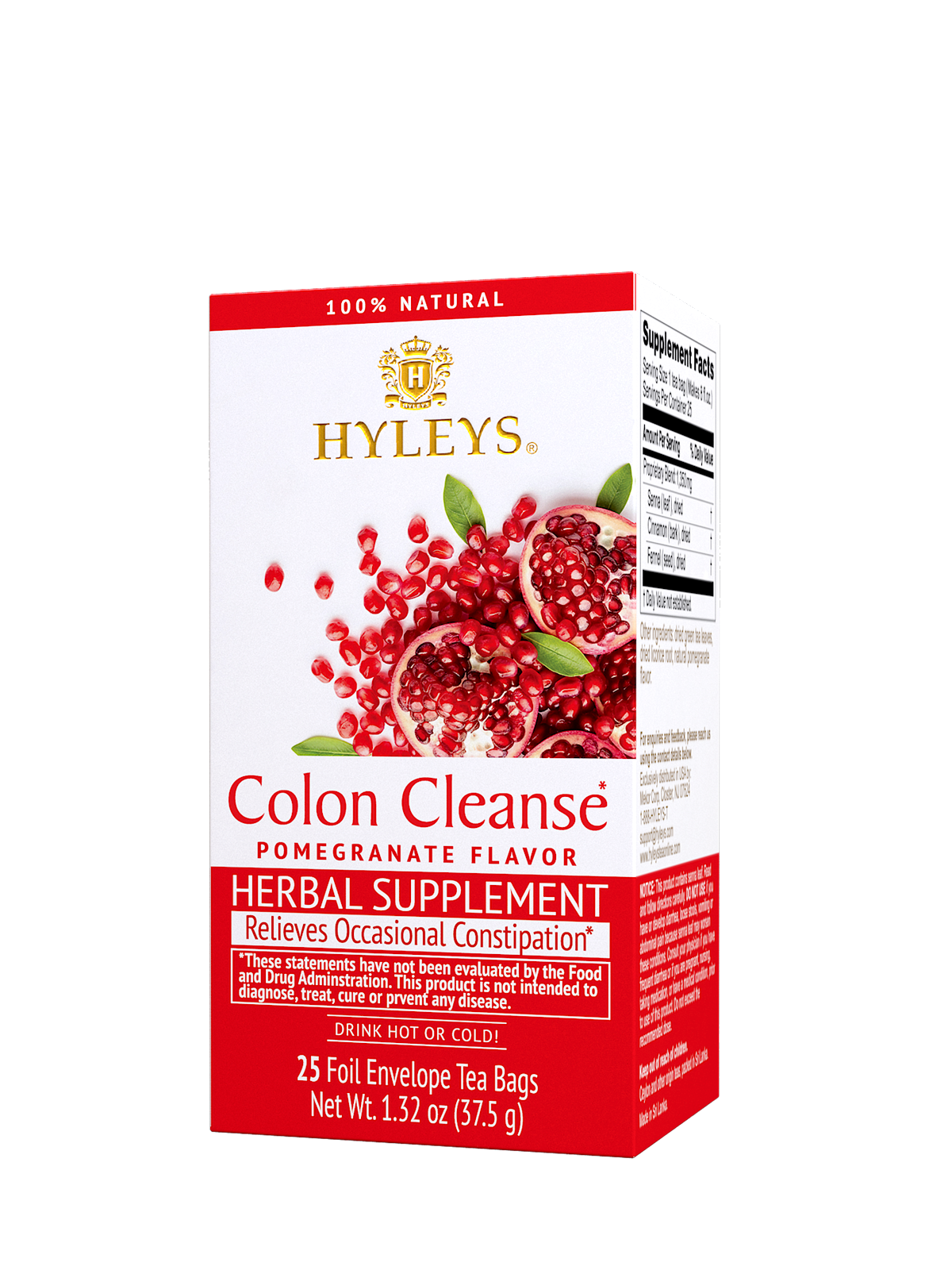 COLON CLEANSE POMEGRANATE FLAVOR- 25 FOIL ENVELOPE TEA BAGS - Image 2
