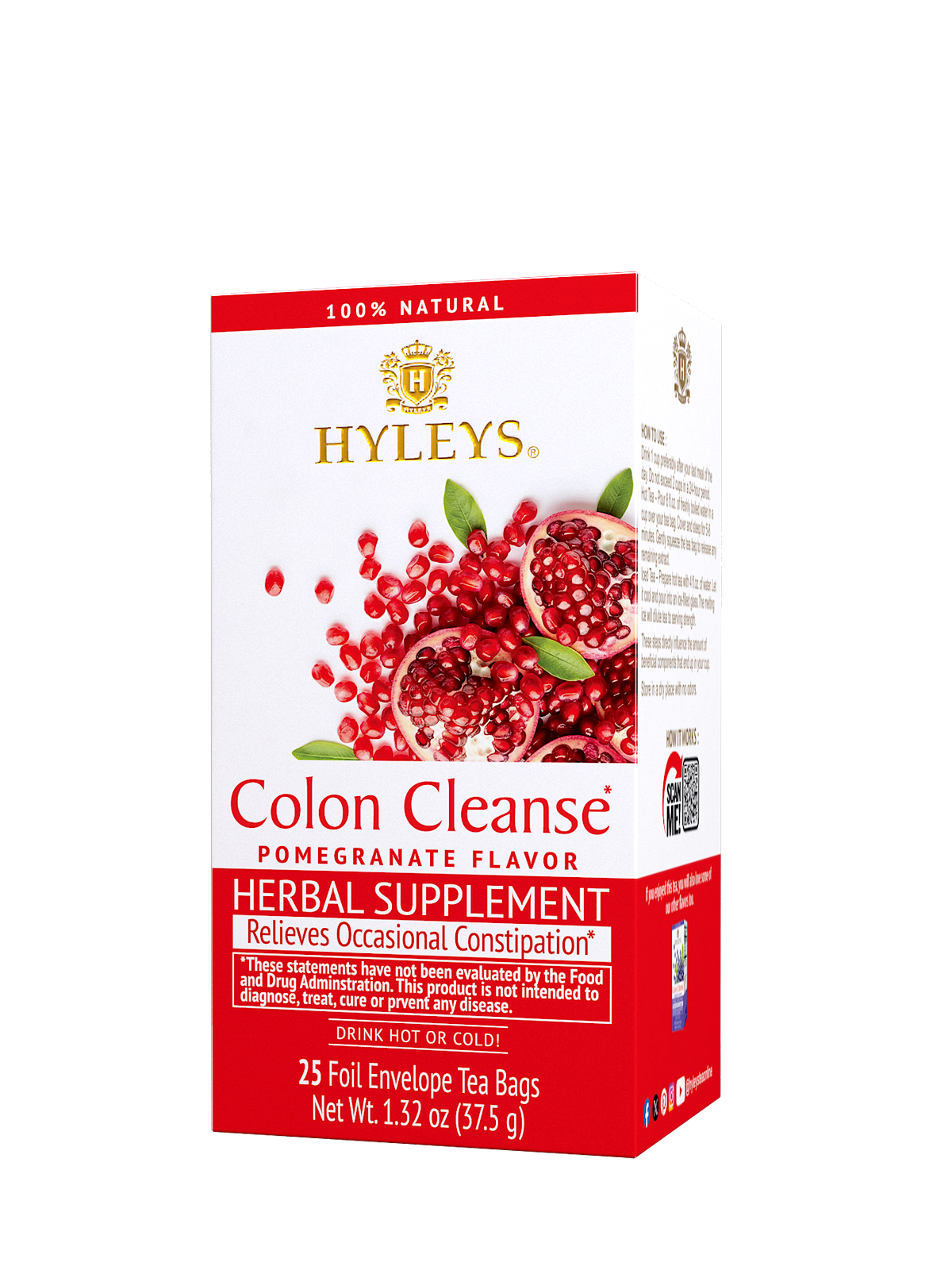 COLON CLEANSE POMEGRANATE FLAVOR- 25 FOIL ENVELOPE TEA BAGS