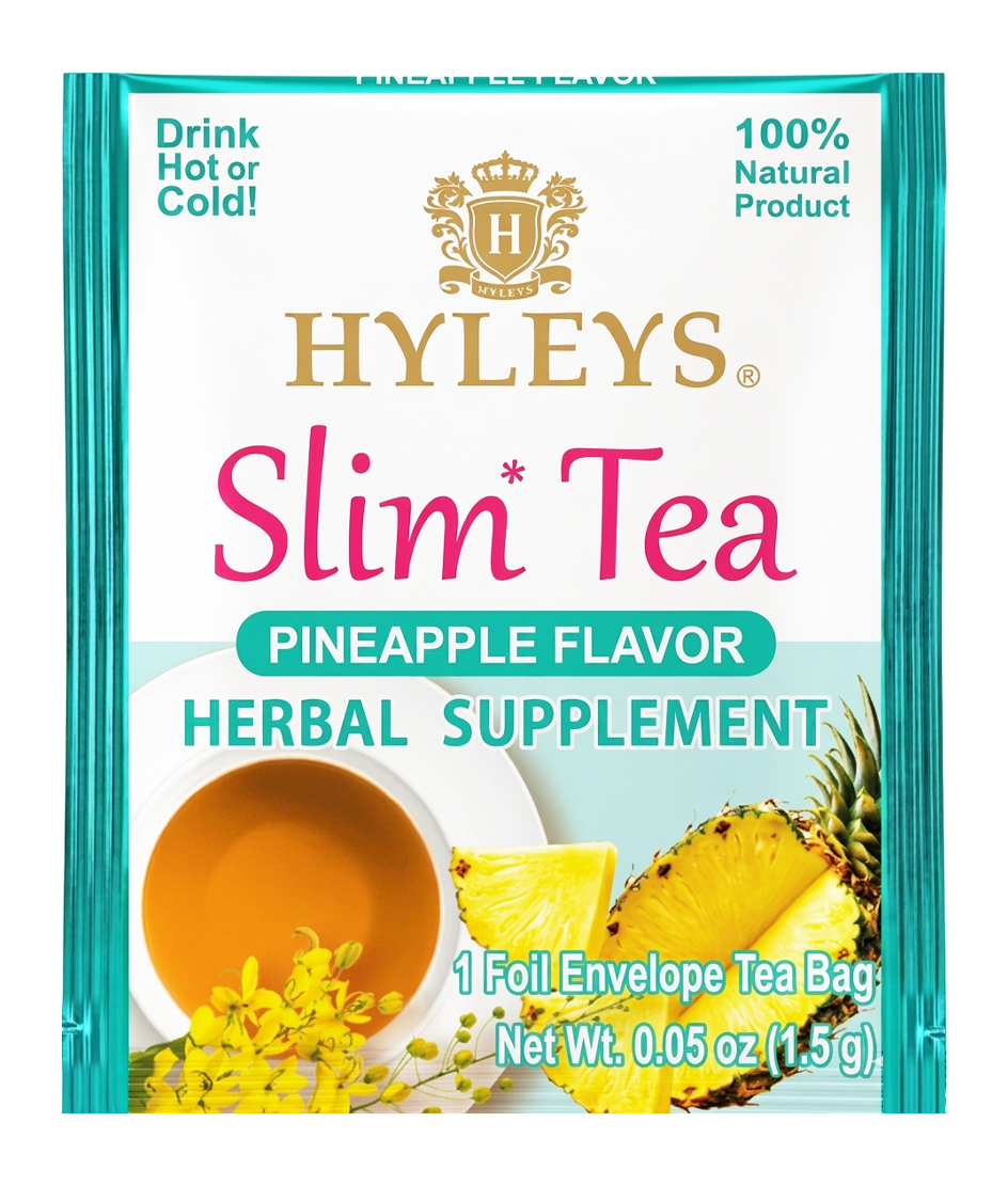 SLIM TEA PINEAPPLE FLAVOR - 50 FOIL ENVELOPE TEA BAGS - Image 3