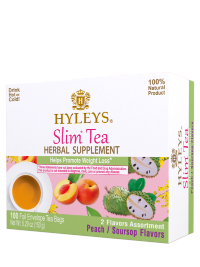 SLIM TEA 2 FLAVOR ASSORTMENT – 100 FOIL ENVELOPE TEA BAGS