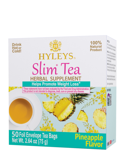 SLIM TEA PINEAPPLE FLAVOR - 50 FOIL ENVELOPE TEA BAGS