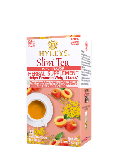 SLIM TEA PEACH FLAVOR-25 FOIL ENVELOPE TEA BAGS